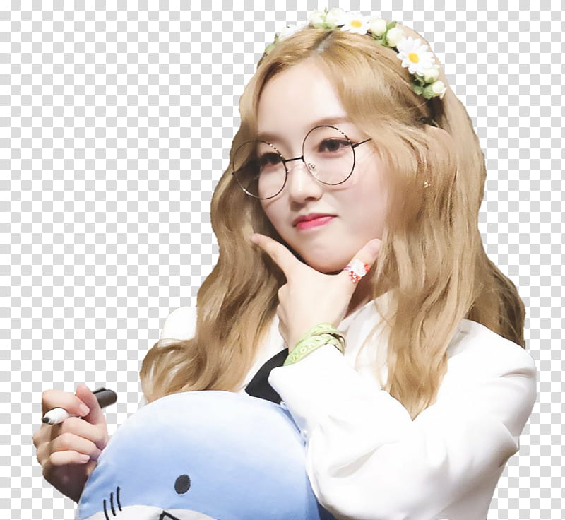 LOONA GOWON, smiling woman holding black marker pen transparent background PNG clipart