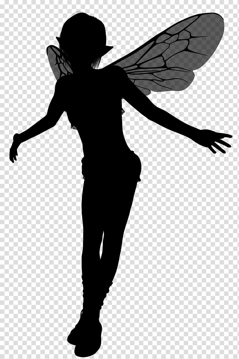 Faerie Silhouettes , fairy with wings standing drawing transparent background PNG clipart