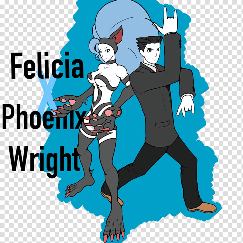 Draw your otp: Phoenix Wright and Felicia transparent background PNG clipart