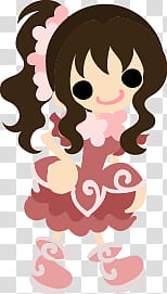 The icons of cute girls in cute dress, himawari-girl- transparent background PNG clipart