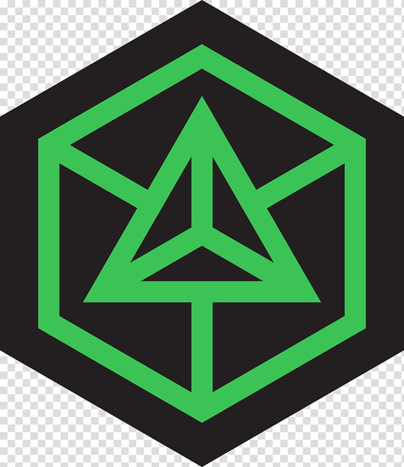 Enlightenment Faction Converted Ingress Logo, green and black triangle and hexagon log o transparent background PNG clipart