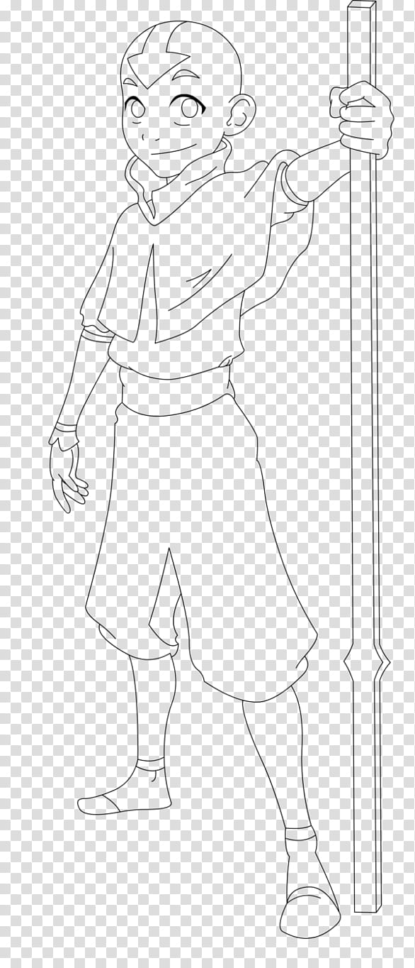 Aang , Line-art transparent background PNG clipart