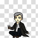 BBC Sherlock Lestrade Shimeji, black and white circuit board transparent background PNG clipart