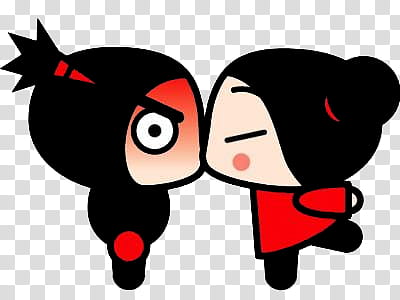 Pucca, male and female kissing cartoon illustration transparent background PNG clipart