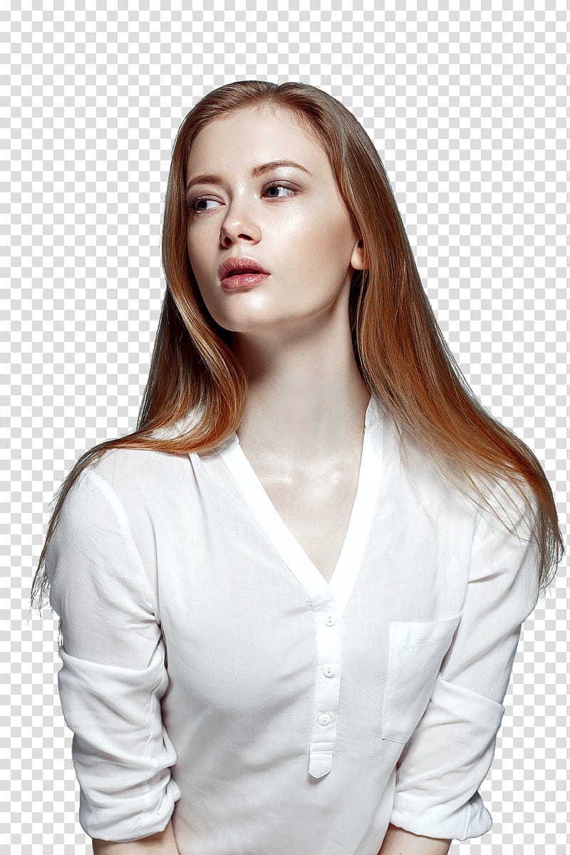 No  Red Haired Girl, woman looking sideways transparent background PNG clipart