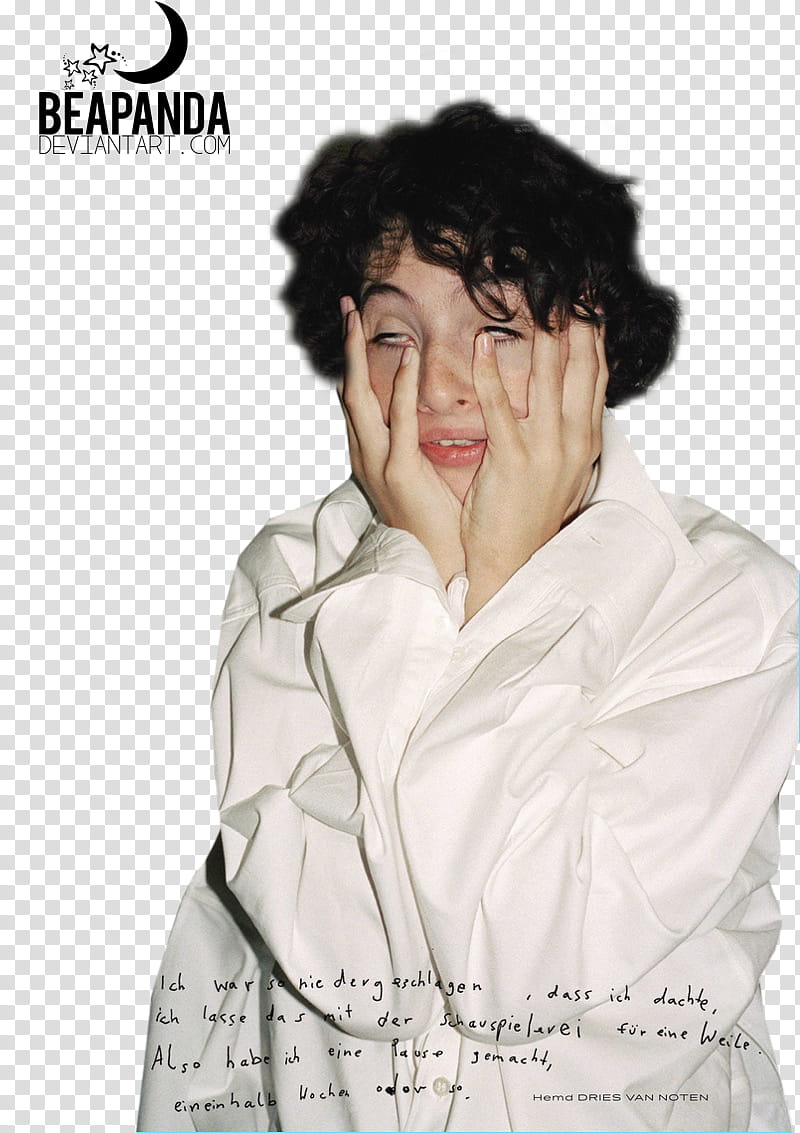 Finn Wolfhard, person holding cheeks transparent background PNG clipart