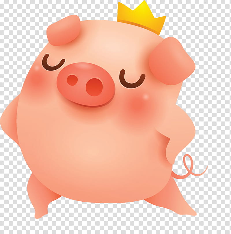 cute pig, Pink, Cartoon, Suidae, Snout, Animation, Saving, Live transparent background PNG clipart