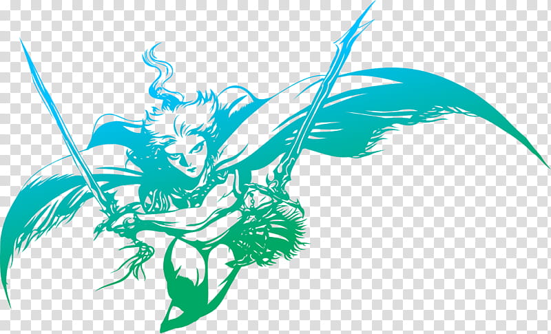 Final Fantasy III logo, green bird painting art transparent background PNG clipart