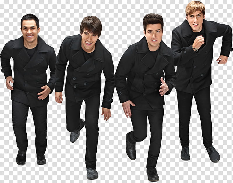 Big Time Rush cast standing and smiling transparent background PNG clipart