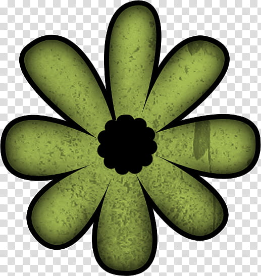 Wonderful Days Scrapkit, green flower illustration transparent background PNG clipart