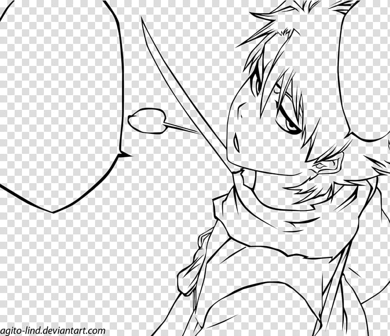 Bleach : Toushiro Lineart, male anime character transparent background PNG clipart