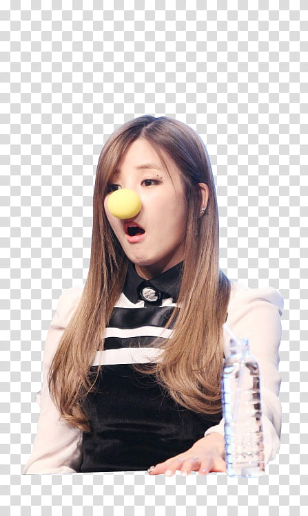 RENDER APINK Chorong at Boramae Fansign, woman in black and white top transparent background PNG clipart