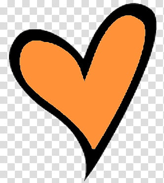 Icon , corazon , black and orange heart shape transparent background PNG clipart