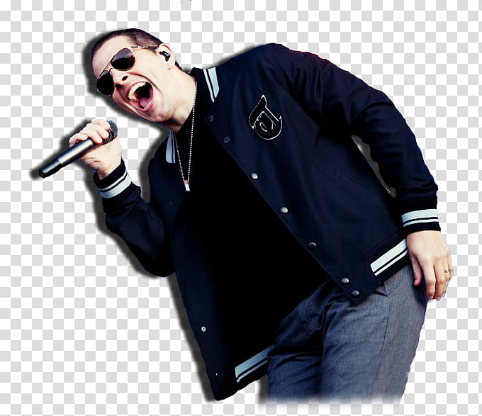 Avenged Sevenfold, standing man in blue button-up jacket holding microphone transparent background PNG clipart