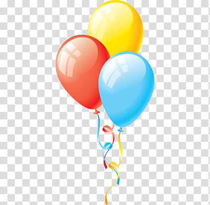 Birth Day Stuff s, yellow, red, and blue balloons illustration transparent background PNG clipart