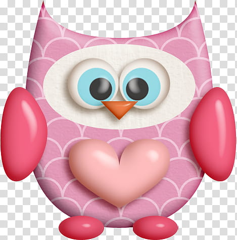 pink and red owl illustration transparent background PNG clipart