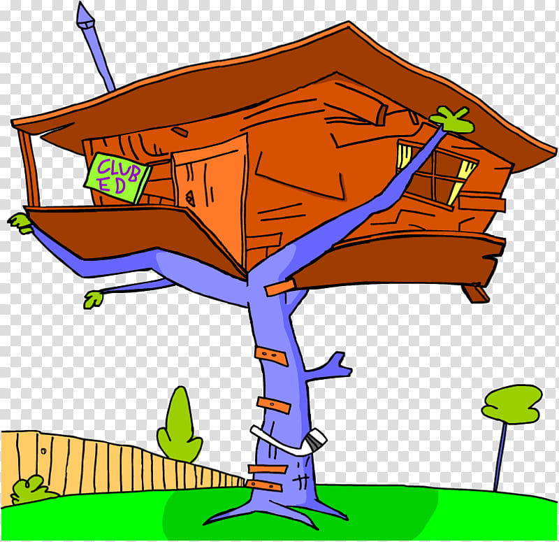 Club Ed Intro, brown and purple tree house illustration transparent background PNG clipart