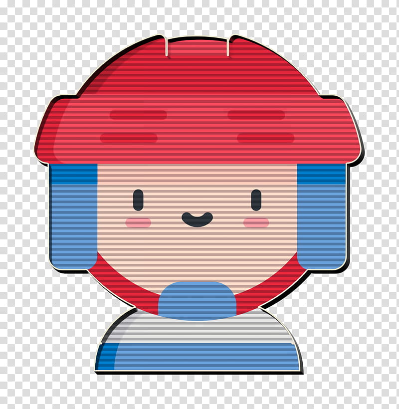 Hockey icon Hockey player icon, Cartoon, Red, Smile transparent background PNG clipart