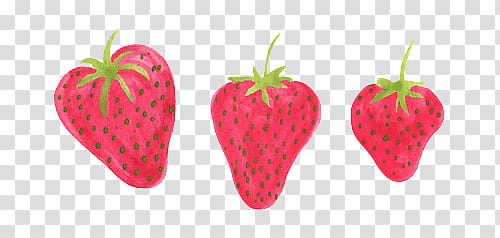 S, three strawberries transparent background PNG clipart