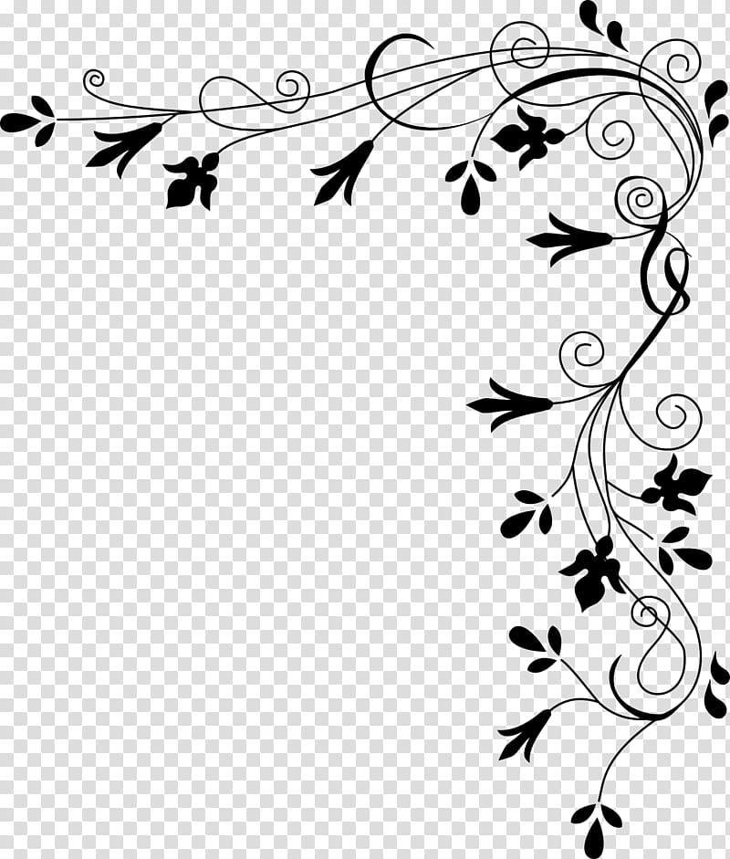 Decorative Borders, BORDERS AND FRAMES, Decorative Corners, Drawing, Floral Design, Ornament, Branch, Leaf transparent background PNG clipart