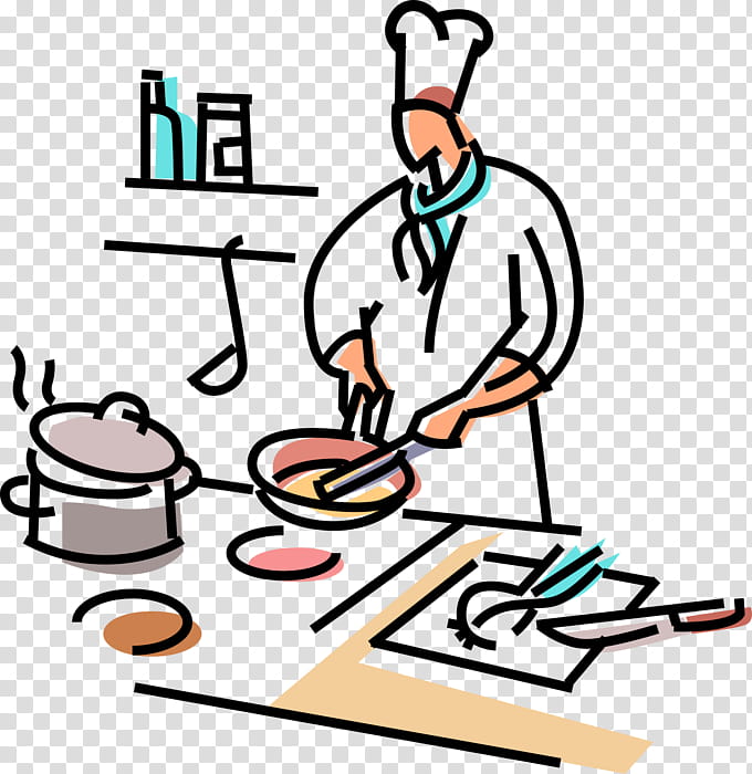 Chef Cooking Food Meal Kitchen Restaurant Dinner Line Transparent Background Png Clipart Hiclipart