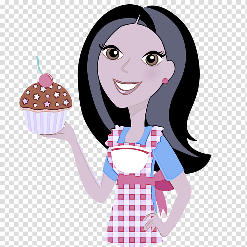 cartoon brown hair bake sale black hair food, Cartoon transparent background PNG clipart