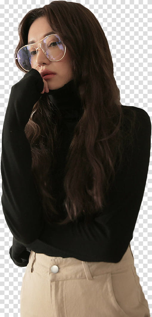 Park Sora STYLENANDA, women's black long-sleeved top transparent background PNG clipart