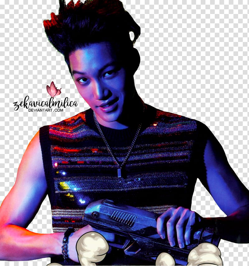 EXO Kai The Power Of Music, man holding pistol transparent background PNG clipart