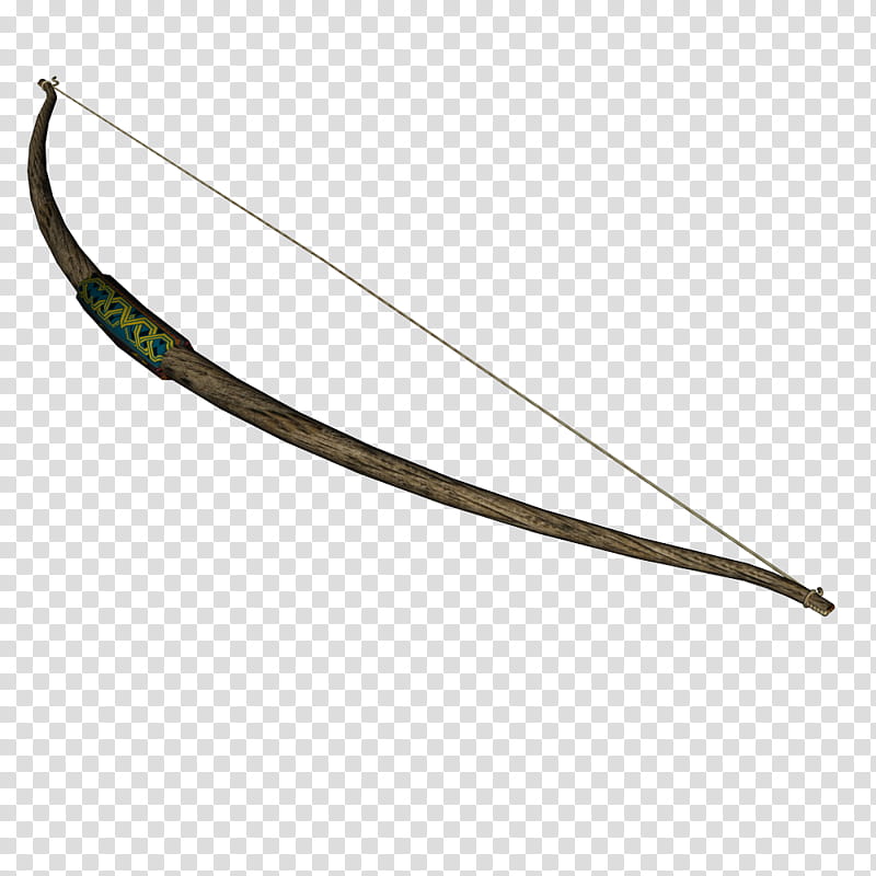 Native American weapons, brown and green bow transparent background PNG clipart