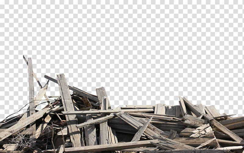 Free rubble, pile of broken planks transparent background PNG clipart