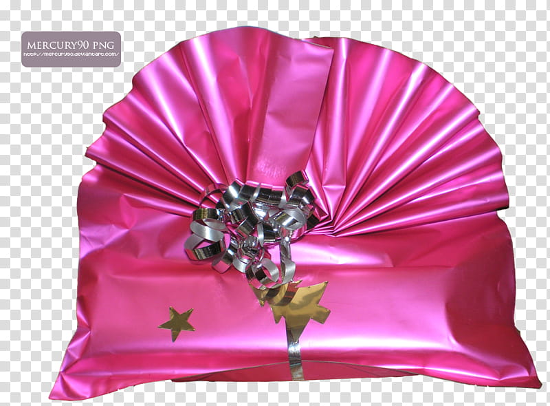 Christmas, pink satin box transparent background PNG clipart