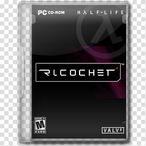 Game Icons , Ricochet, Half-Life Ricochet PC CD-Rom case transparent background PNG clipart