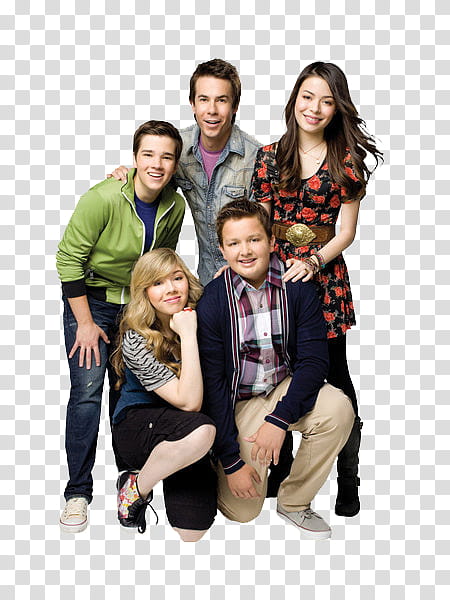iCarly, five person taking group transparent background PNG clipart