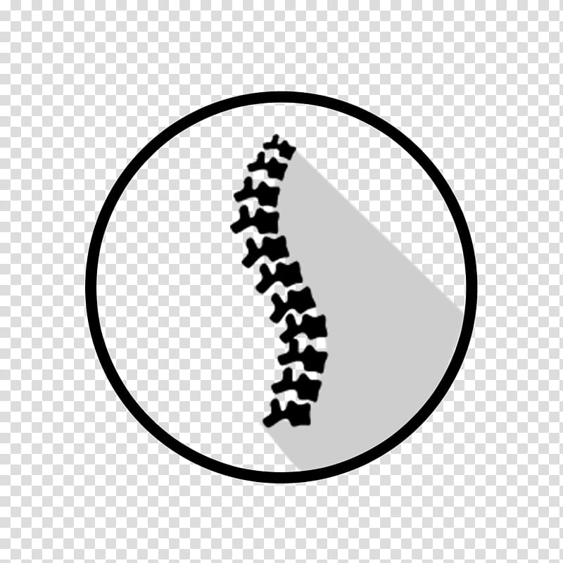 Circle Logo, Vertebral Column, Back Pain, Neutral Spine, Spinal Cord, Chiropractic, Line, Blackandwhite transparent background PNG clipart