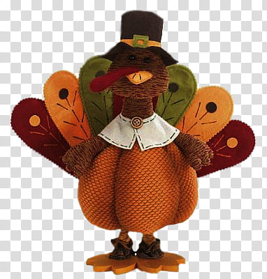 brown, green, black, and beige Thanksgiving turkey ceramic figurine transparent background PNG clipart