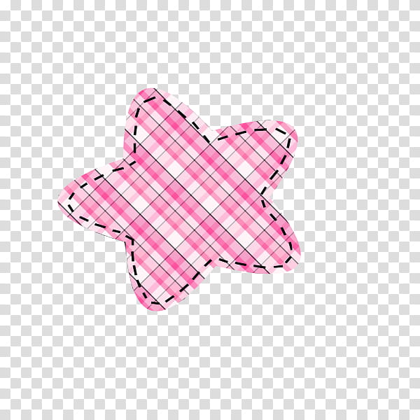 star-shaped pink and white plaid graphic transparent background PNG clipart