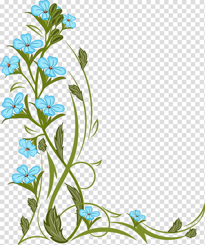 blue flower frame clipart