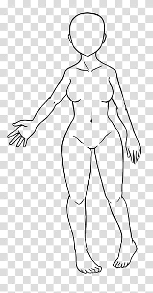Model Pose Hd Transparent Anime Character Model Body Female Standing Pose  Model Lineart Character Drawing Body Drawing Female Drawing PNG Image  For Free Download