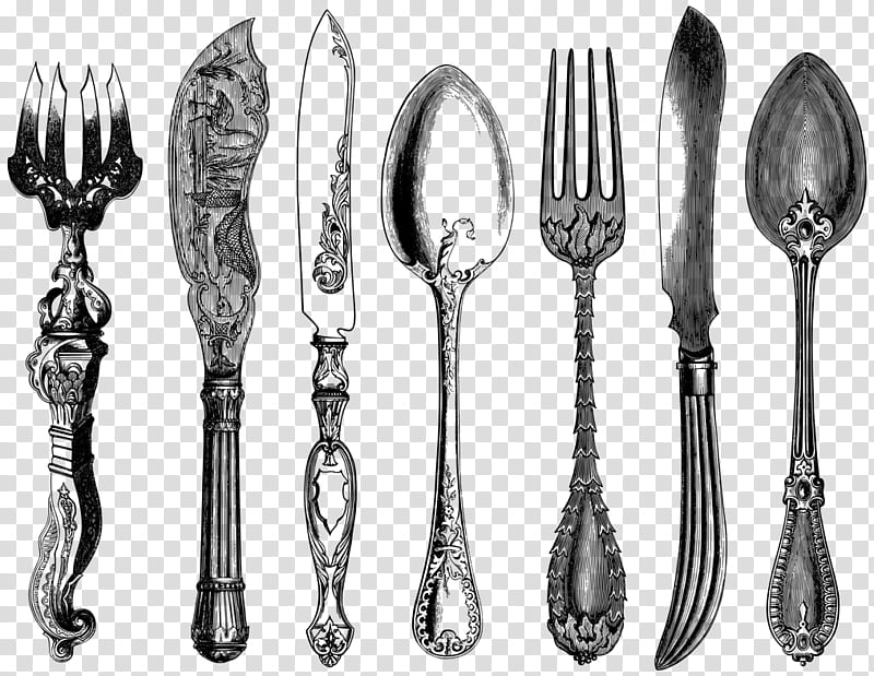 Knife Fork Spoon Cutlery Antique, Kitchen Utensil, Household Silver, Vintage Clothing, Tool, Tableware, Table Knife, Metal transparent background PNG clipart