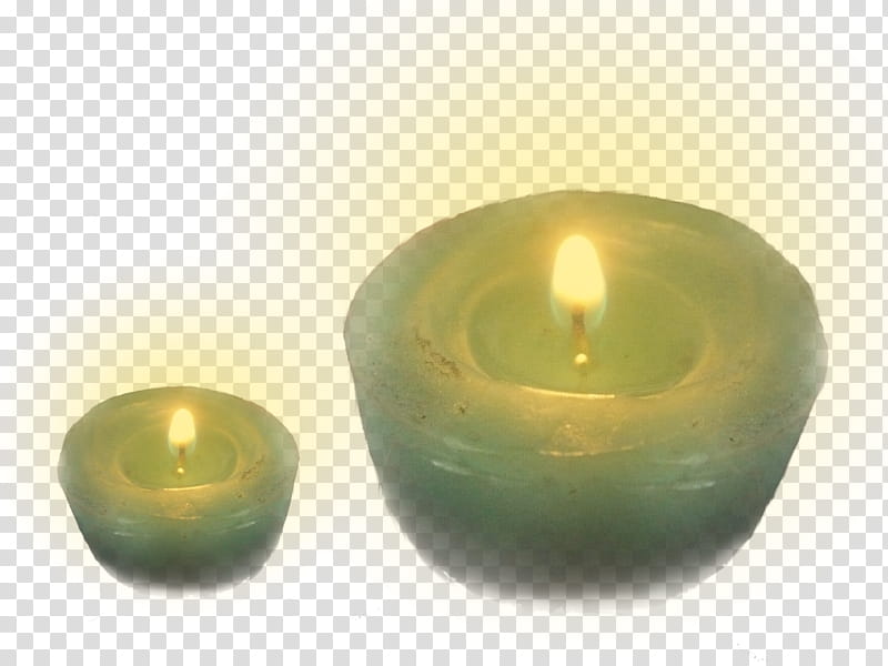 Candles, two green pillar candles transparent background PNG clipart