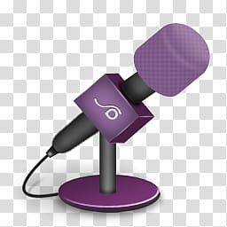 purple and black microphone with stand icon transparent background PNG clipart