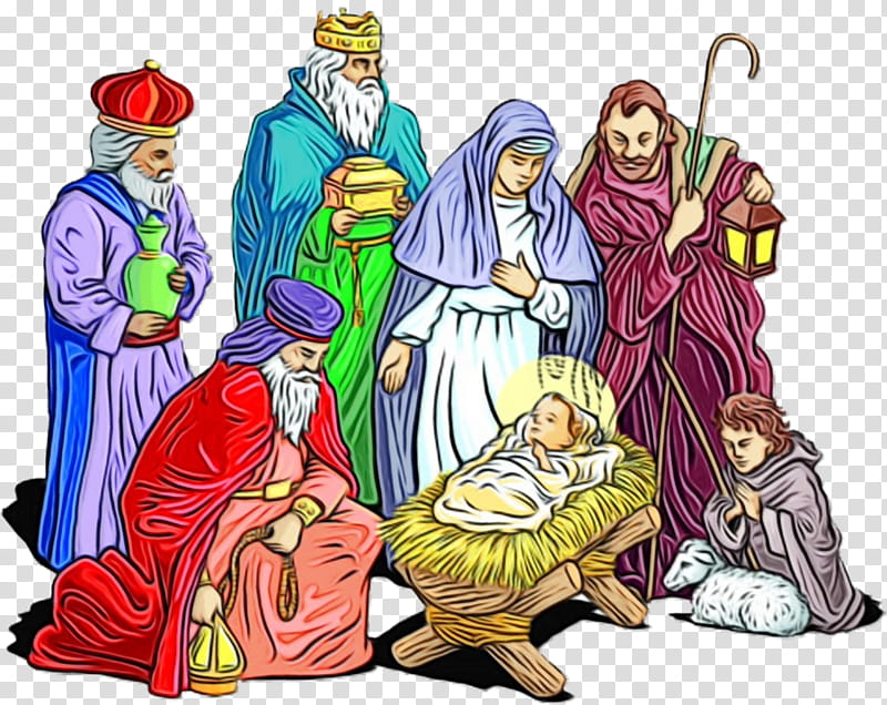 nativity scene prophet history interior design blessing, Watercolor, Paint, Wet Ink transparent background PNG clipart
