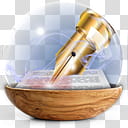 Sphere   the new variation, gold fountain pen in glass container illustration transparent background PNG clipart