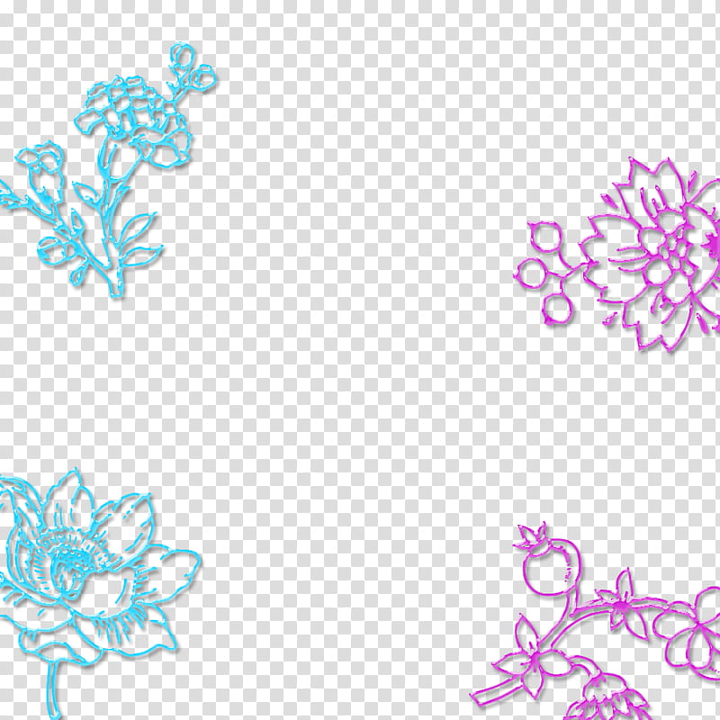 white, teal, and pink floral transparent background PNG clipart