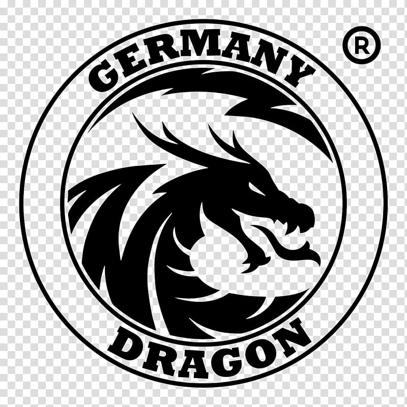 Dragon Logo, Crest, Emblem, Circle, Symbol, Blackandwhite, Sticker transparent background PNG clipart