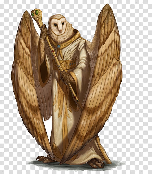 Owl, Dungeons Dragons, Fantasy, Roleplaying Game, Human, Aarakocra, Character Race, Sculpture transparent background PNG clipart