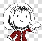 Falling snow animation, sketch of girl wearing hoodie transparent background PNG clipart