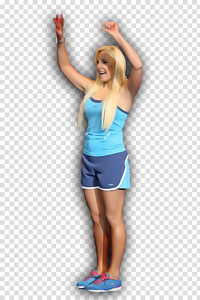 women's blue camisole top and blue shorts transparent background PNG clipart