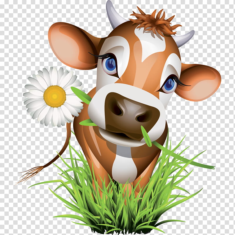 Cartoon Grass, Jersey Cattle, Holstein Friesian Cattle, Calf, Dairy Cattle, Farm, , Agriculture transparent background PNG clipart