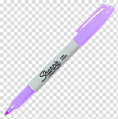 Full, pink Sharpie fine point permanent marker transparent background PNG clipart